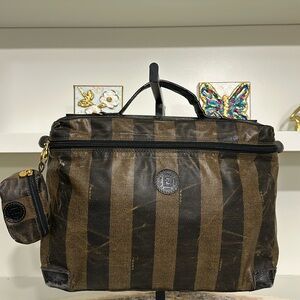 Vintage Fendi Pequin Cosmetic Case